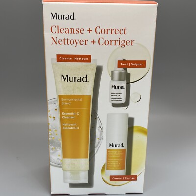Murad Cleanse & Correct Brighten Tone Kit 3 PC Set   NIB   Ship Fast