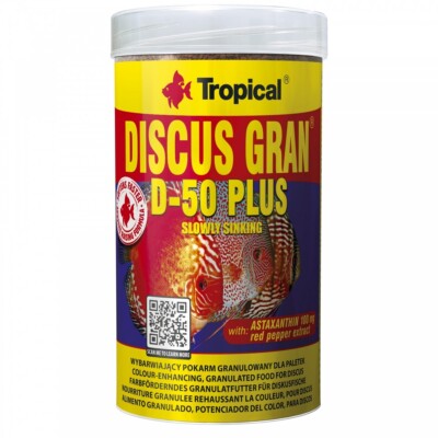 Tropical Discus Gran D-50 Plus 1L - Granulat Fischfutter Diskus Fische