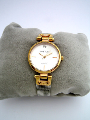 ANNE KLEIN UHR DAMEN DIAMANT AK/N3003 GOLD EDELSTAHL MESH ORIGINAL
