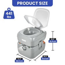 5.8 Gallon Portable Toilet 22L Flush RV Camping Travel Commode Porta Potty