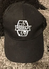 SURLY BREWING COMPANY BEER CAP BLACK SNAPBACK TRUCKER STYLE MESH BACK HAT