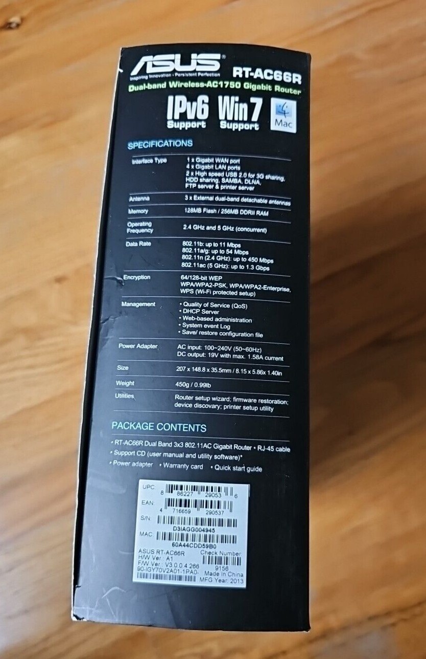 Asus AC-1750 Dual-band Gigabit Wireless Router RT-AC66R
