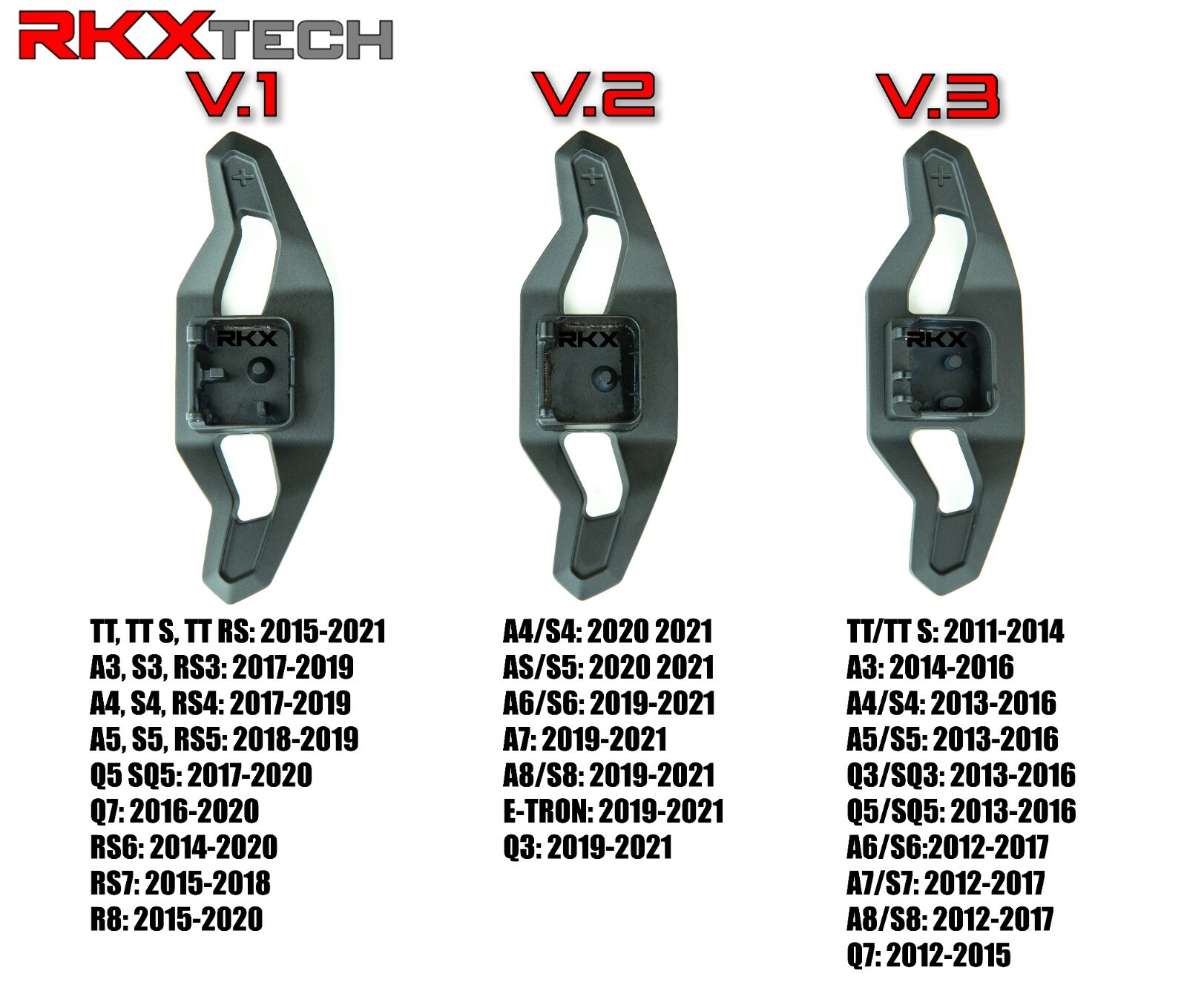 RKX Billet Steering Wheel Shift Paddles: Audi TT A3 RS3 Lamborghini Urus style 
