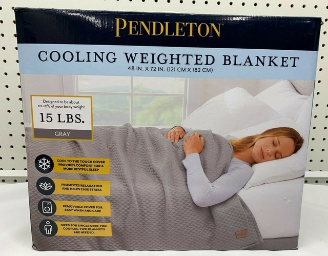 Pendleton Cooling Weighted Blanket 48x72 Inch 15 Lbs Gray for sale