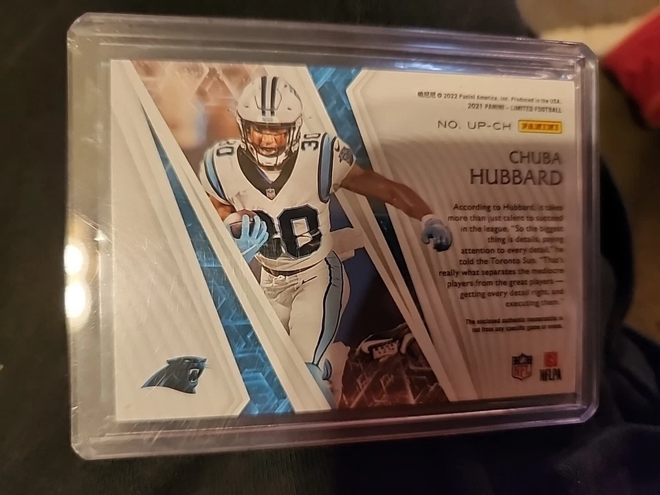 2021 Limited Chuba Hubbard Panthers Rookie RB/35 Unlimited Potential Nice Patch - Image 4 of 4