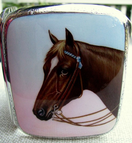 PRISTINE MINT ENGRAVED SILVER HAND PAINTED PORCELAIN CIGARETTE CHEROOT CASE 1910 - Picture 6 of 16
