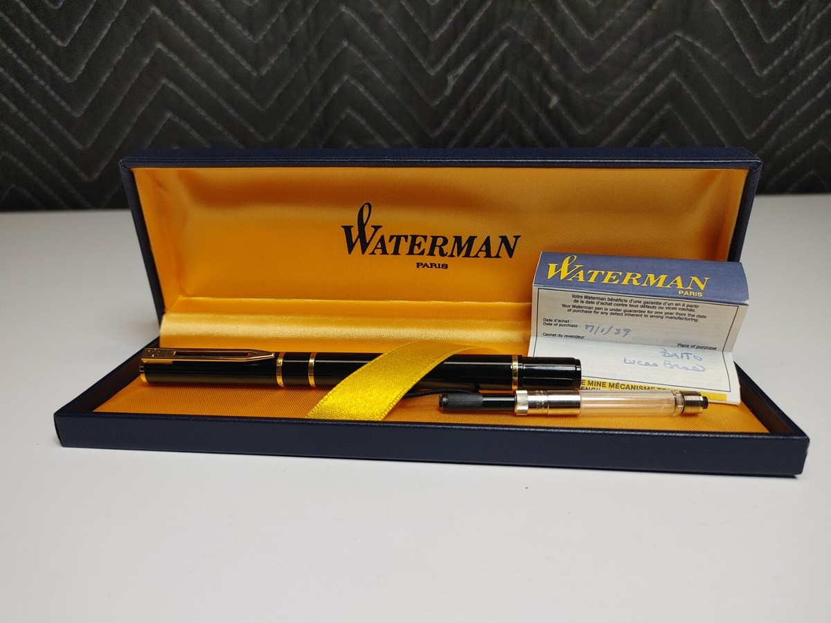 VINTAGE 1989 Waterman Black Lacquer Exclusive Fountain Pen