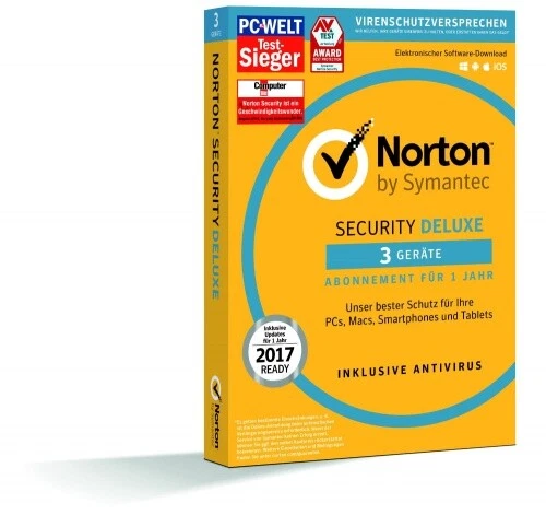 Symantec Norton Security Deluxe 3.0, 5 dispositivi - 2 anni, ESD, download