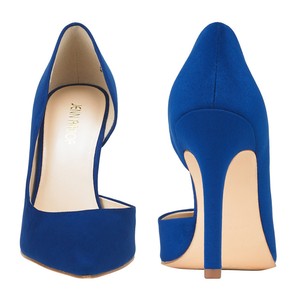 navy blue closed toe heels