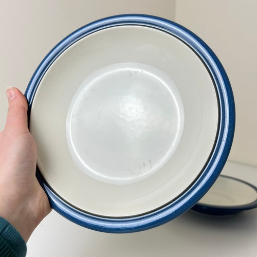 Blue Shallow Rimmed Pasta Soup Bowls x 2 - Picture 5 of 12