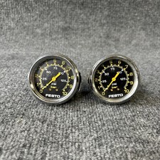 Lot Of 2 Festo 0 - 150 Psi 2-1/2" Dial Panel Mount Pressure Gauge Used