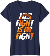 Orange Ribbon Multiple Sclerosis Awareness For Him Ladies' Crewneck T-Shirt