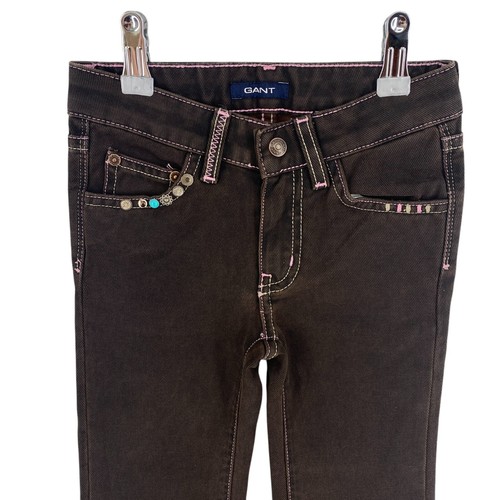 GANT Girls Dark Brown Fancy Stitched Jeans Size 4 Years 104 cm - Picture 2 of 12