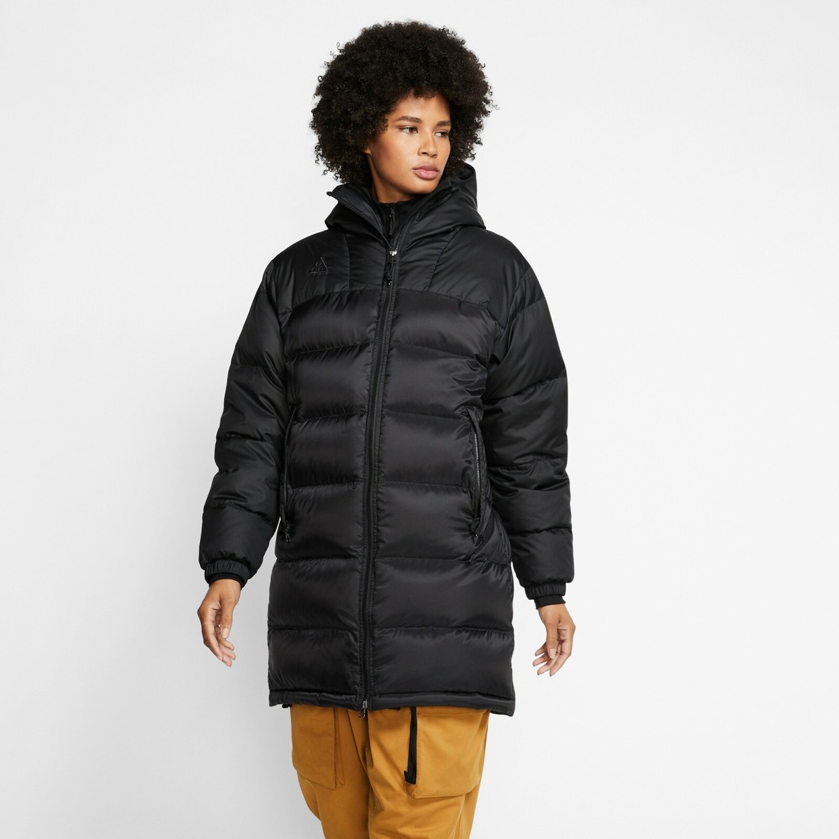 $400 Nike Women's ACG Down Parka Jacket Triple Black CD7662 $400 Nike Women's ACG Down Parka Jacket Triple Black CD7662