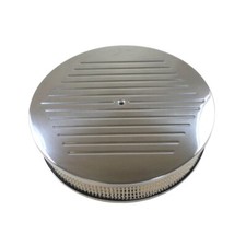 14 X 3 Ball Milled Polished Aluminum Top Round Air Cleaner Assembly W Element