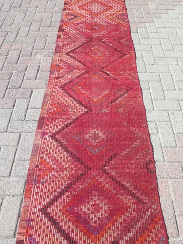 Turkish Wool Kilim Runner, Rugs Runner, Carpet Runner, Long ModernKelim 29"x111" - Picture 3 of 24