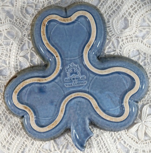 Wade Irish Porcelain Pottery Shamrock Tray Salt & Pepper & Lidded Condiment jar - Picture 7 of 12