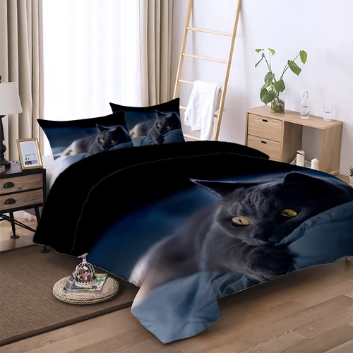 Cat Animals Quilt Duvet Cover Pillowcases Bedding Set Single Double King Size UK - Picture 43 of 64