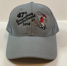 2014 47th Groundhog Invitational Gray Golf Cap Hat Hook  Loop Closure