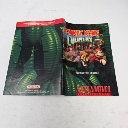 Livret d'instructions manuel Donkey Kong Country SNES Super Nintendo SEULEMENT - BON - Photo 1/3