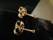 9k 9ct Yellow Gold Plated Plain Ball Pin stud Earrings Very Tiny 1mm Unisex’s Uk
