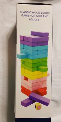 Wooden Stacking Board Games Building Blocks For Kids 48 PC | eBay