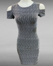 Silver Sparkle Cold Shoulder Bodycon Mini Dress