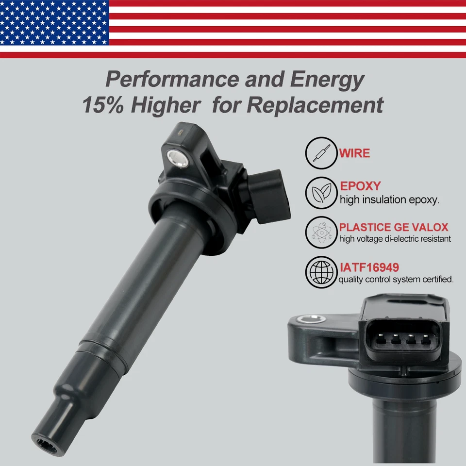 8X Ignition Coil & 8X Iridium Spark Plug for Toyota Tundra Sequoia 4.7L V8 UF230 - Image 3 of 4