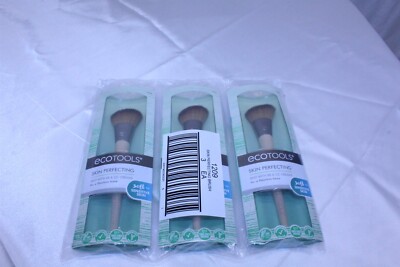 3 Pack EcoTools Skin Perfecting Brushes for Foundation, Powder, & Bronzer