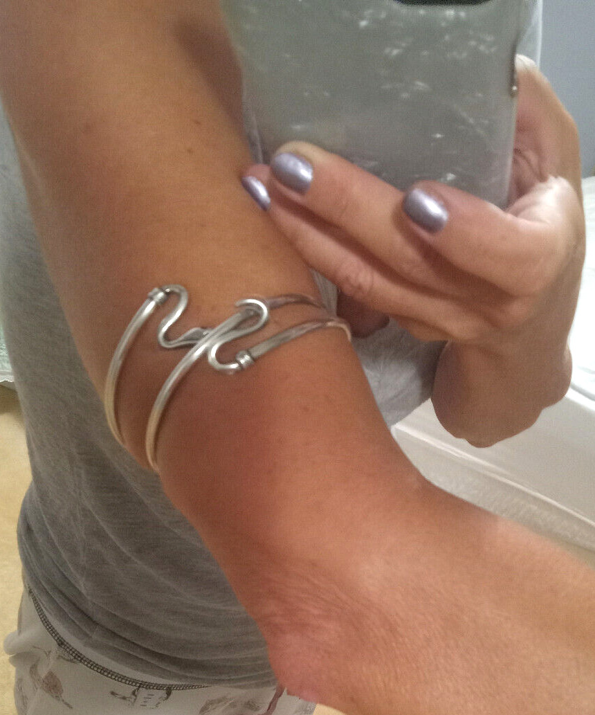 SOLID SILVER ARM BRACELET FROM GREECE - image 1