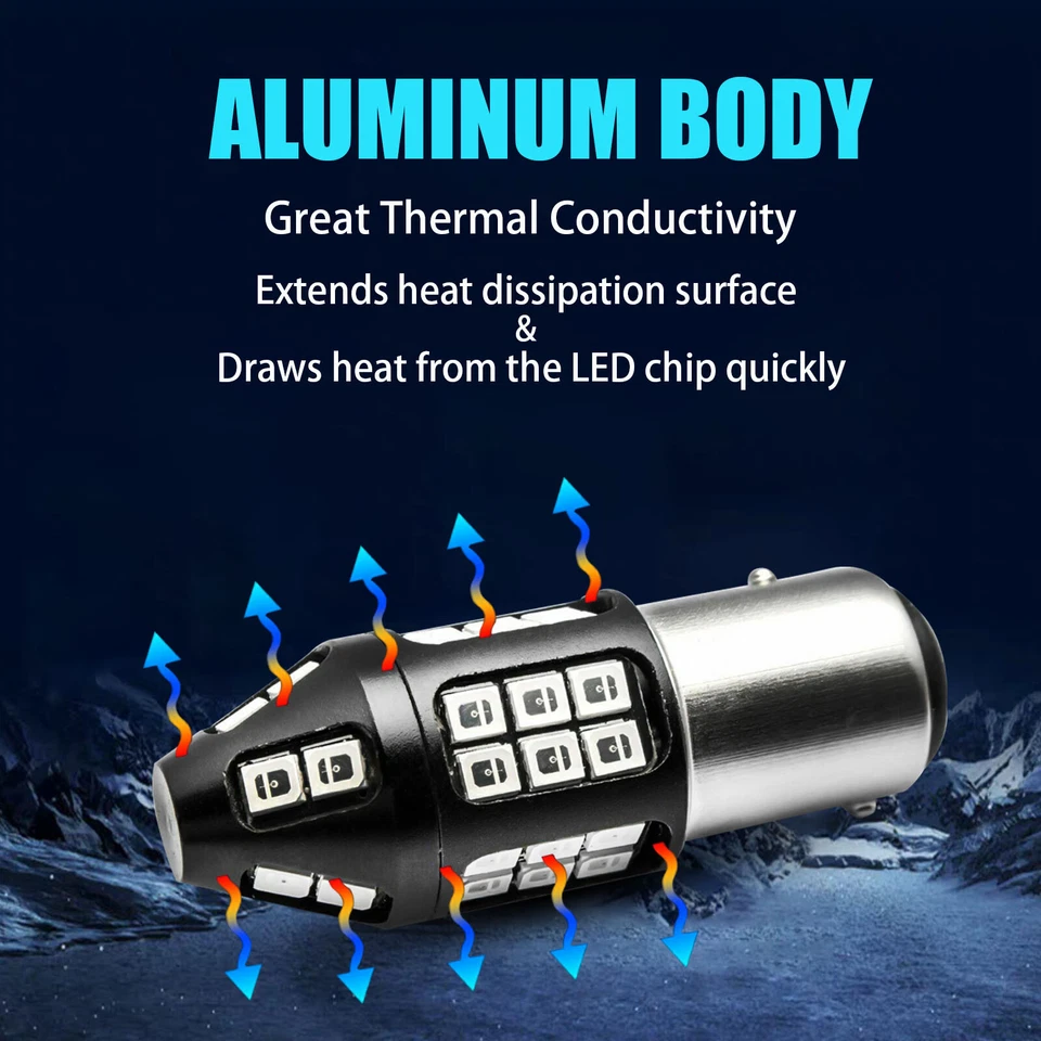 LED 1157 Strobe Flashing Blinking Blinker Brake Tail Light Bulb Safety Warning - Image 2 of 4