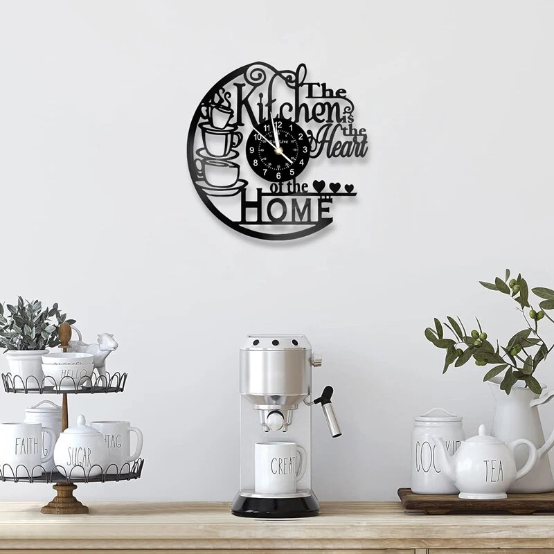 Stylish Vinyl Record Kitchen Wall Clock Home Abstract Art Decoration Gifts - Picture 4 of 10