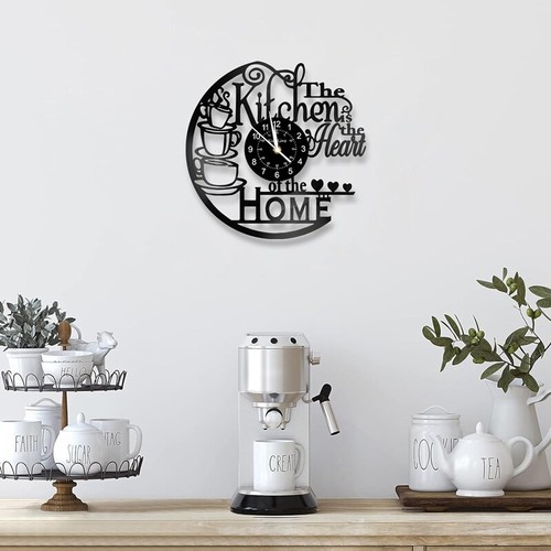Elegant Vinyl Record Kitchen Wall Clock Home Abstract Art Decoration Gifts UK - Picture 4 of 10
