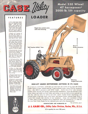 1941 CASE UTILTY LOADER advertising flyer MODEL 530 WHEEL agriculture farming