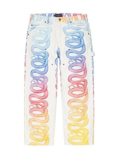 Supreme Hysteric Glamour Snake Double Knee Denim Painter Pant White Size 34