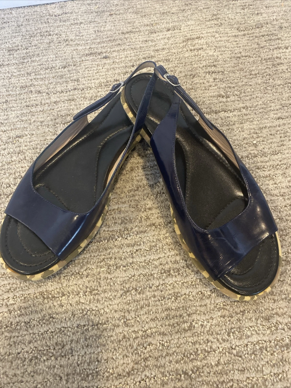 VANS Dries Van Noten sandali donna blu navy sandalo vernice taglia EU 40 5 US 9 5