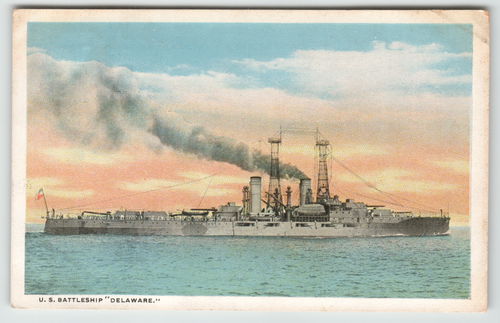 Postcard U.S. Battleship Delaware