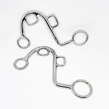 Little S short Hackamore Bitless Bridle Shanks/Cheekpieces pair (Silver finish)