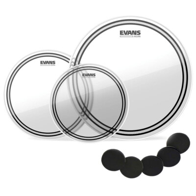 Evans EC2SCLR-F 10-12-14 Clear Tom Pack + Damper Pads