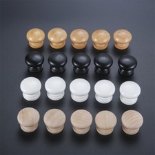5Pc Mini Wood Door Knobs Cabinet Drawer Pull Handle Dresser Cupboard Replacement