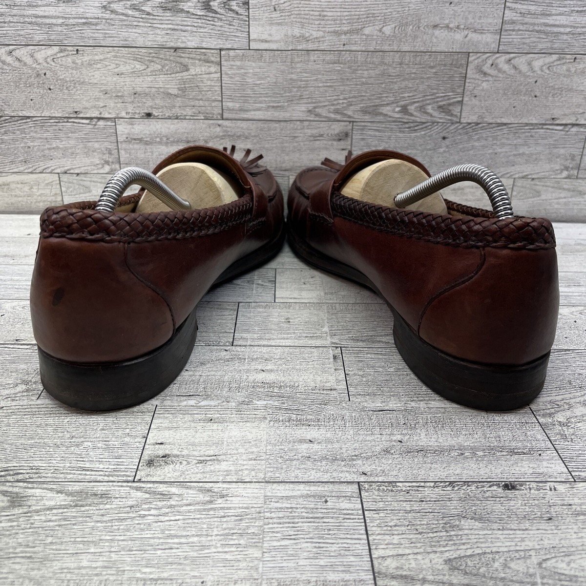 Allen Edmonds Maxfield Brown Leather Tassel Slip On Loafer  display picture 2