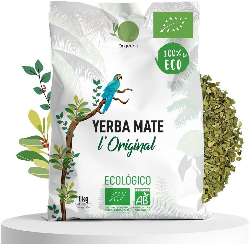 Yerba Mate Ecológica Sin Tallos y Polvo Bebida Energizante Natural Hierba Detox