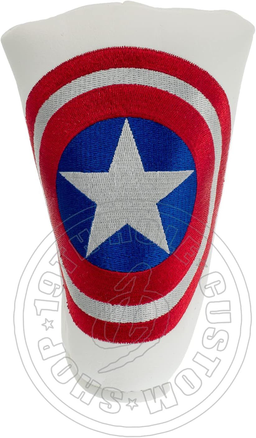 Lion Custom Shop Captain America Golf Headcover for Midsize White 