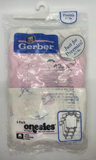 Gerber Baby Onesies 3 Pack 100 Cotton Preemie 0-7 lbs. Multicolor Likely VTG