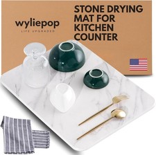 Stone Drying Mat for Kitchen Counter Diatomaceous Earth Dish Drying Stone