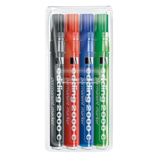 перманентный маркер edding 2000C с пулевым наконечником длиной 15-3 мм линейка разных цветов в упаковке 4 4090₽