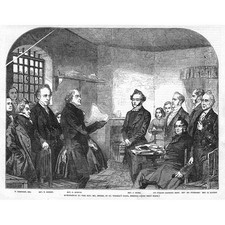 EXETER Deputation to Rev Shore in St Thomas's Gaol - Antique Print 1849