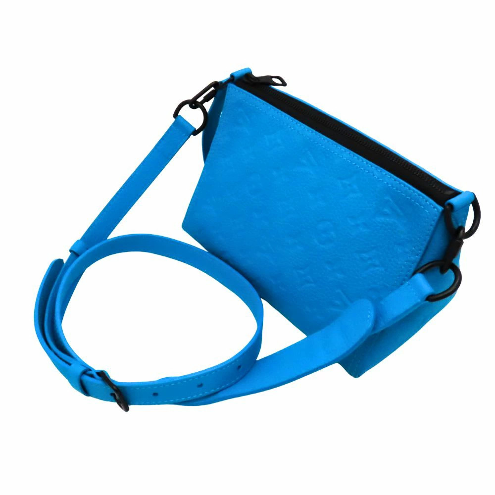 Louis Vuitton M55925 Monogram Empreinte Triangle Messenger Turquoise Handbag Sho