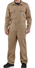 NEW Carhartt FR KHAKI Coveralls 100 Cotton 101017250