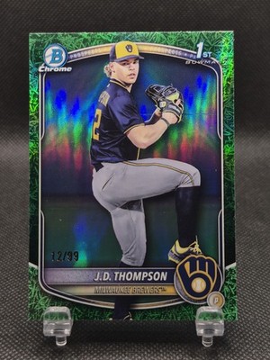 2025 Bowman Draft Chrome Green Grass Refractor /99 J.D. Thompson #BDC-14